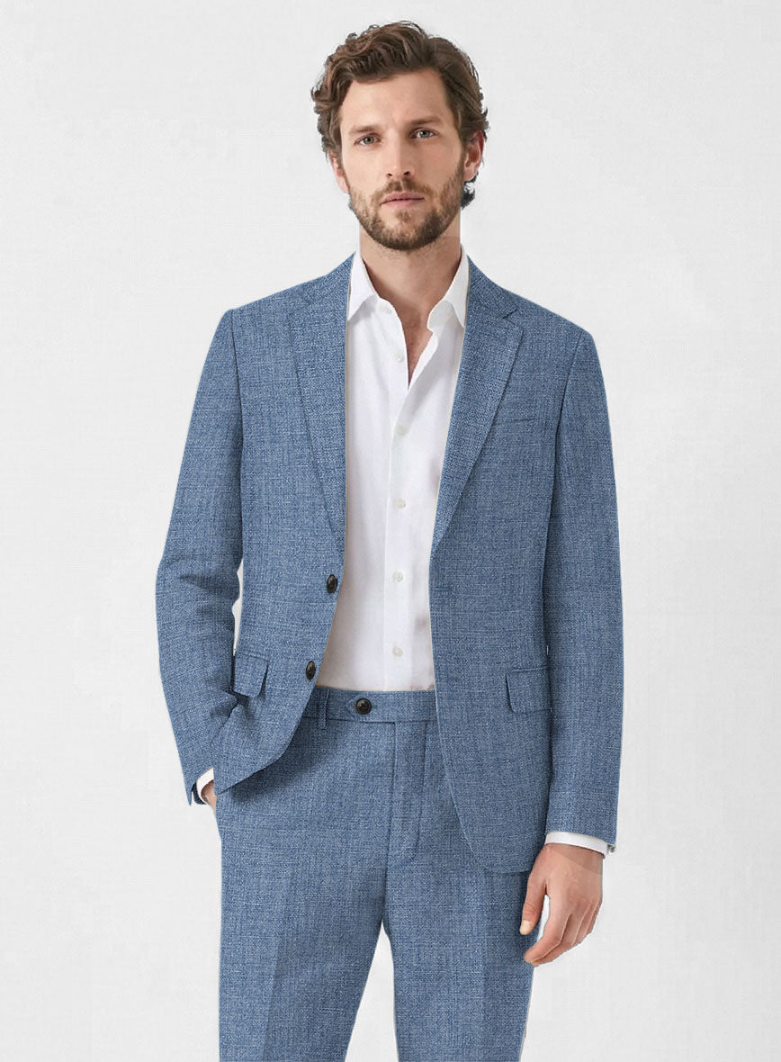 Solbiati Denim Light Blue Linen Suit - StudioSuits