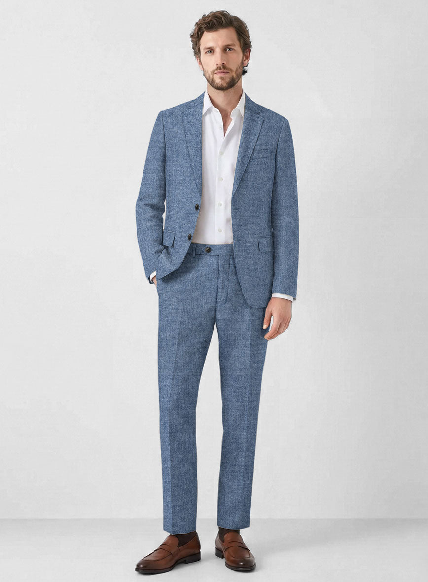 Solbiati Denim Light Blue Linen Suit - StudioSuits