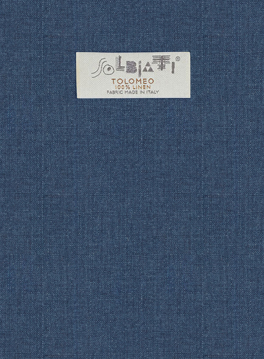 Solbiati Denim Mid Blue Linen Jacket - StudioSuits