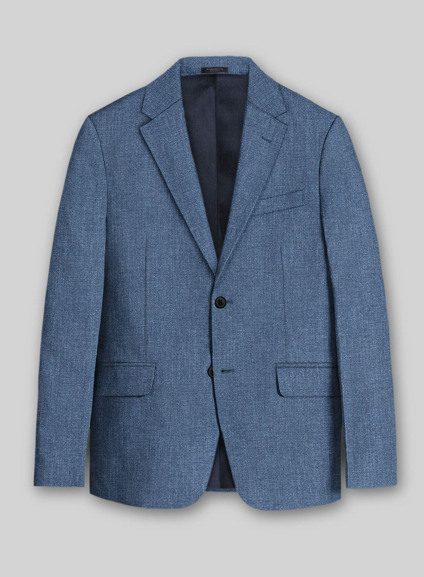 Solbiati Denim Mid Blue Linen Jacket - StudioSuits