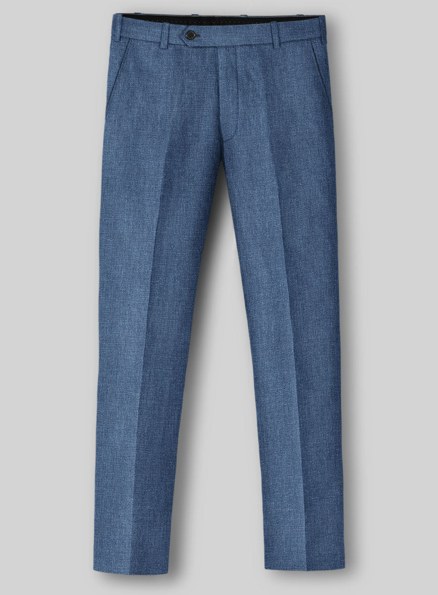 Solbiati Denim Mid Blue Linen Pants - StudioSuits