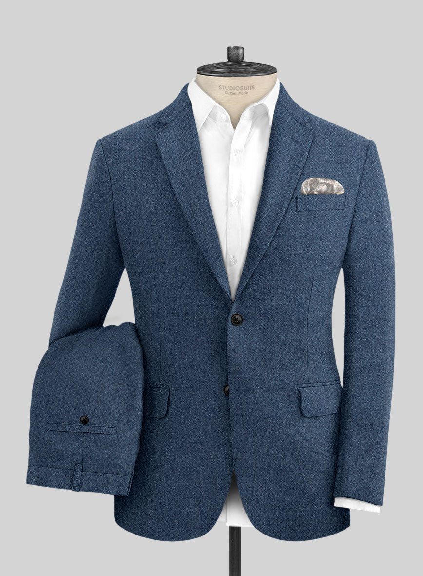 Solbiati Denim Mid Blue Linen Suit - StudioSuits