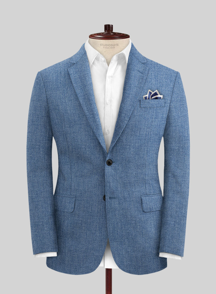 Solbiati Denim Light Blue Linen Jacket - StudioSuits
