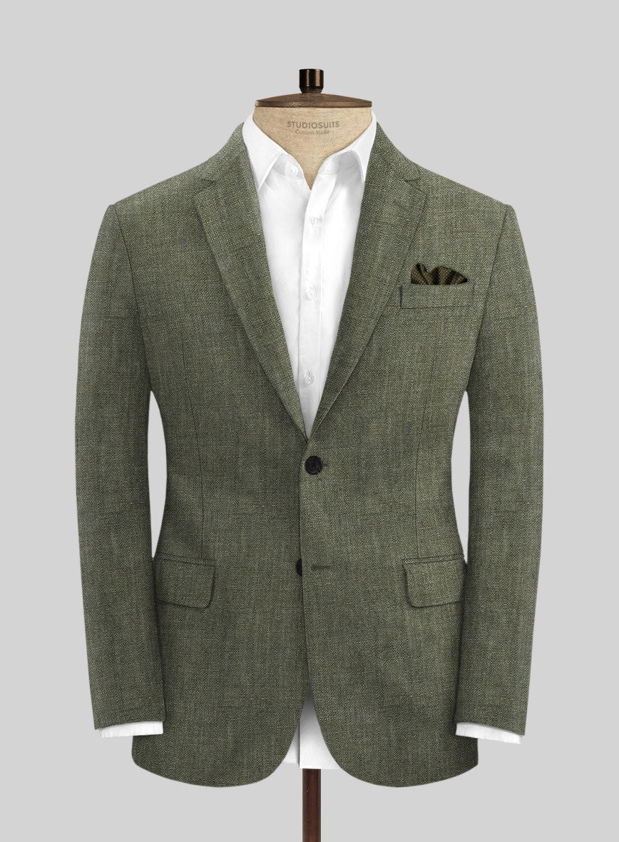 Solbiati Dew Green Linen Jacket - StudioSuits