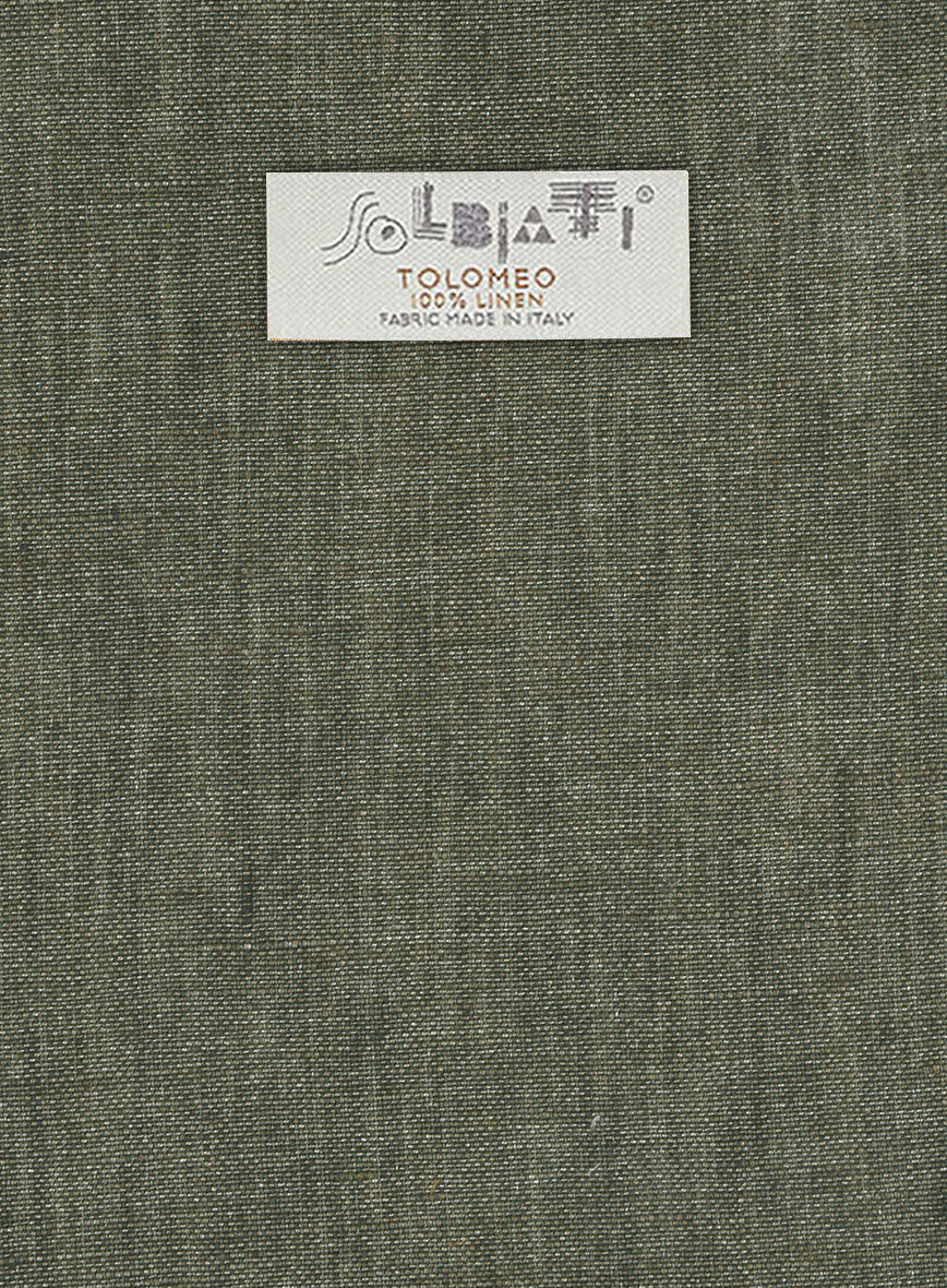 Solbiati Dew Green Linen Pants - StudioSuits