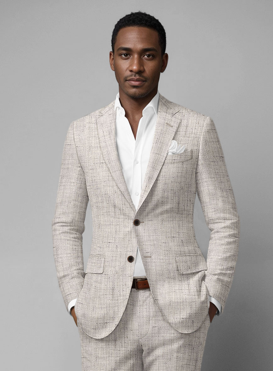 Solbiati Earthweave Brown Linen Jacket - StudioSuits