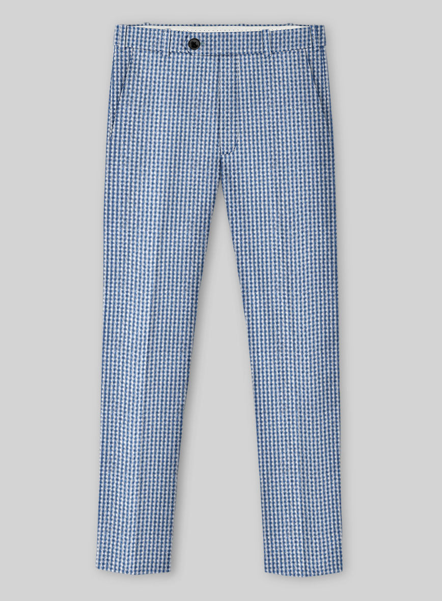 Solbiati Gingham Blue Seersucker Suit - StudioSuits