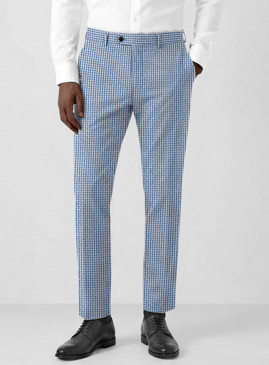 Solbiati Gingham Blue Seersucker Suit - StudioSuits