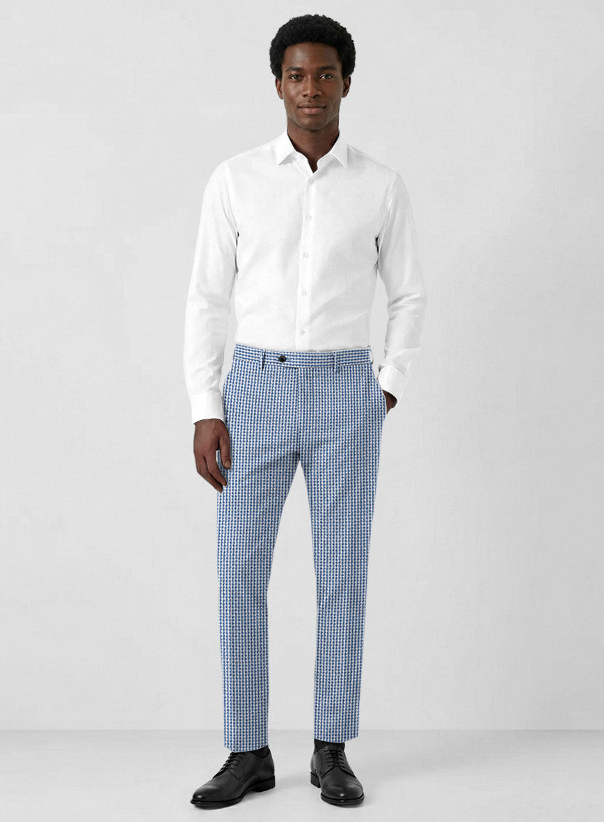 Solbiati Gingham Blue Seersucker Suit - StudioSuits