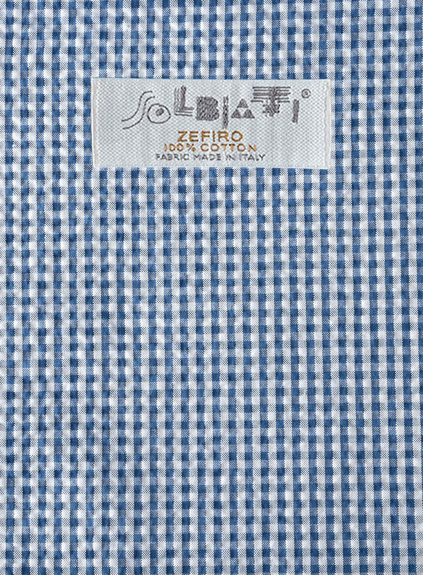 Solbiati Gingham Blue Seersucker Suit - StudioSuits