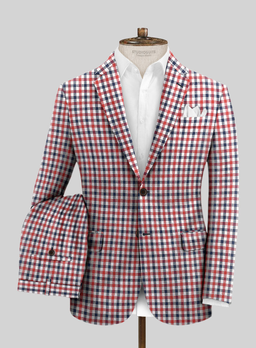 Solbiati Gingham Checks Linen Suit - StudioSuits