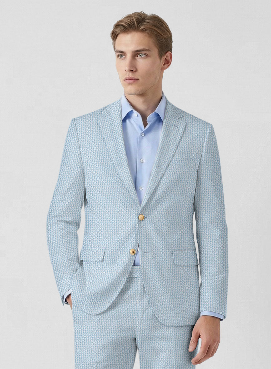 Solbiati Gingham Light Blue Seersucker Suit - StudioSuits