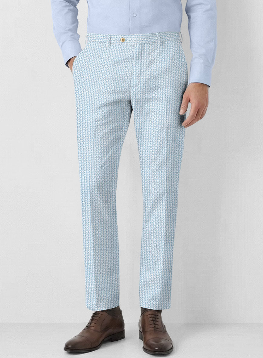 Solbiati Gingham Light Blue Seersucker Pants