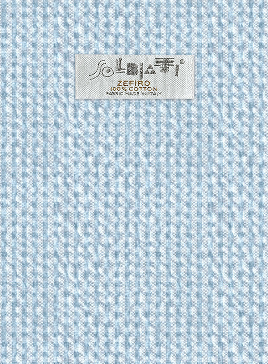 Solbiati Gingham Light Blue Seersucker Suit - StudioSuits