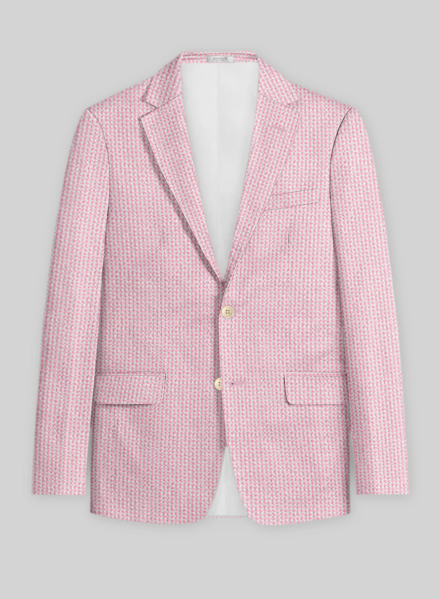 Solbiati Gingham Pink Seersucker Jacket - StudioSuits
