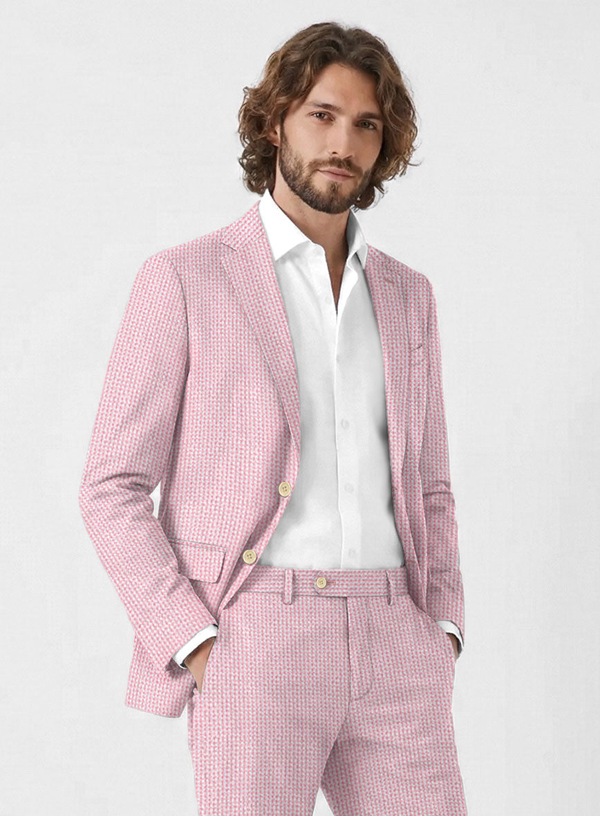 Solbiati Gingham Pink Seersucker Jacket - StudioSuits