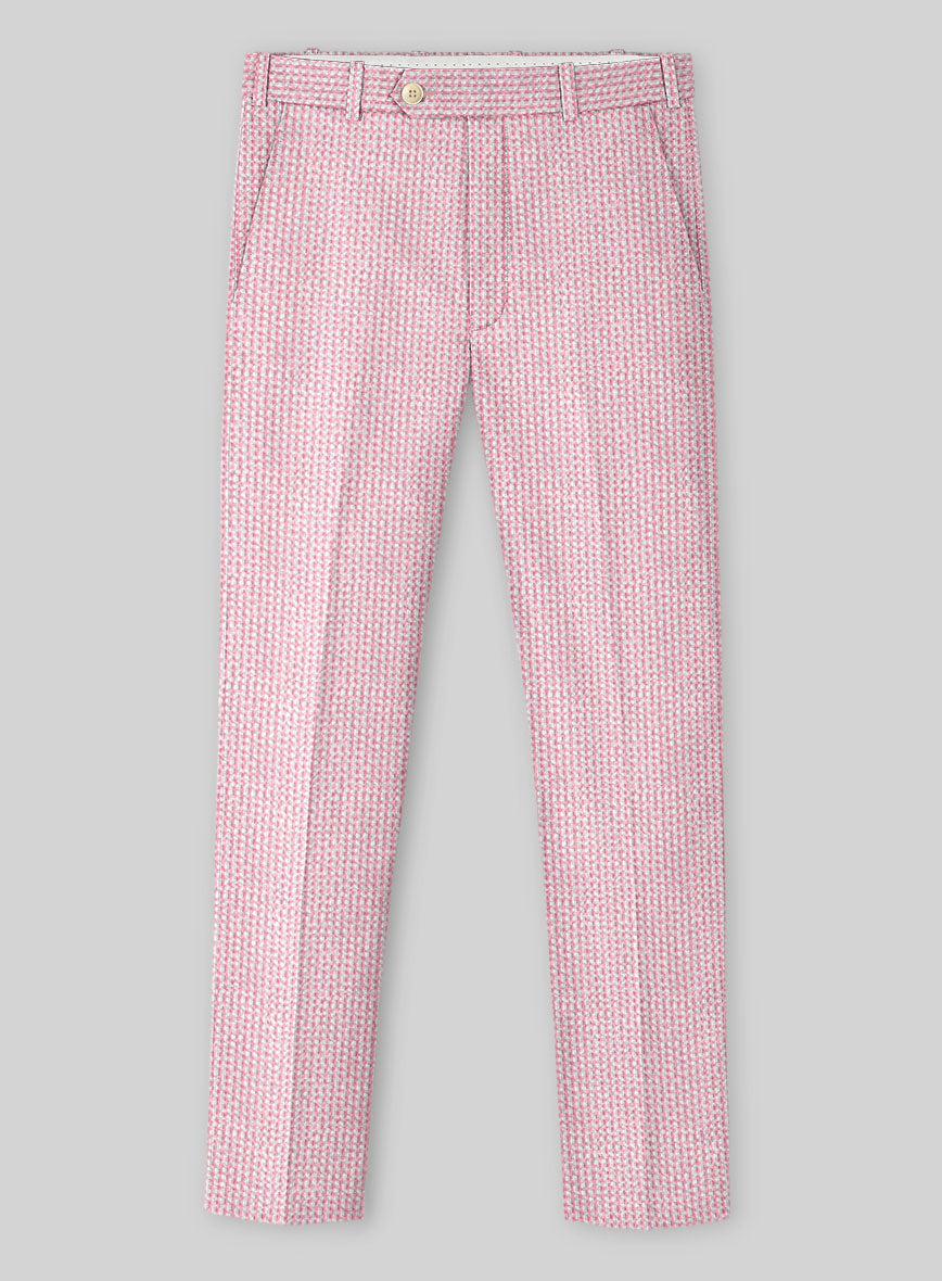 Solbiati Gingham Pink Seersucker Pants - StudioSuits