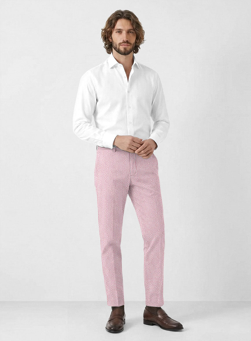 Solbiati Gingham Pink Seersucker Pants - StudioSuits