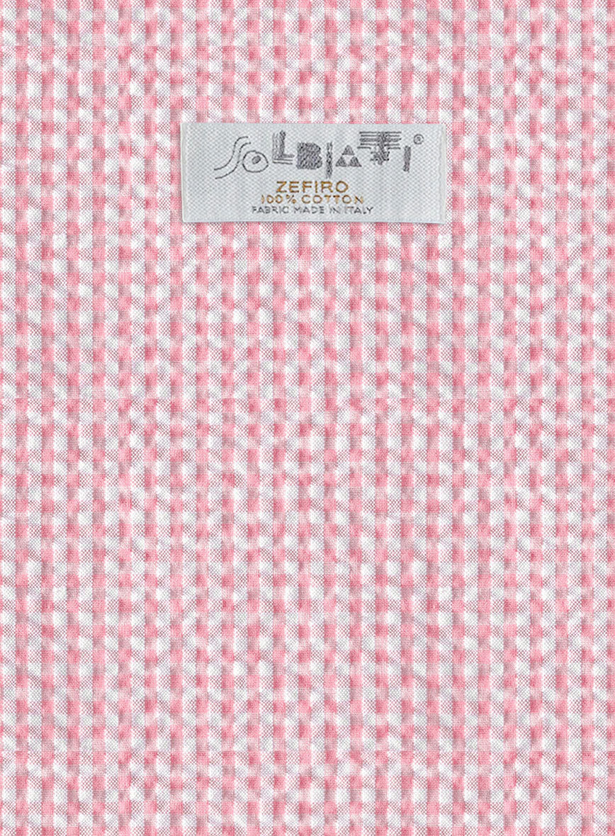 Solbiati Gingham Pink Seersucker Pants - StudioSuits