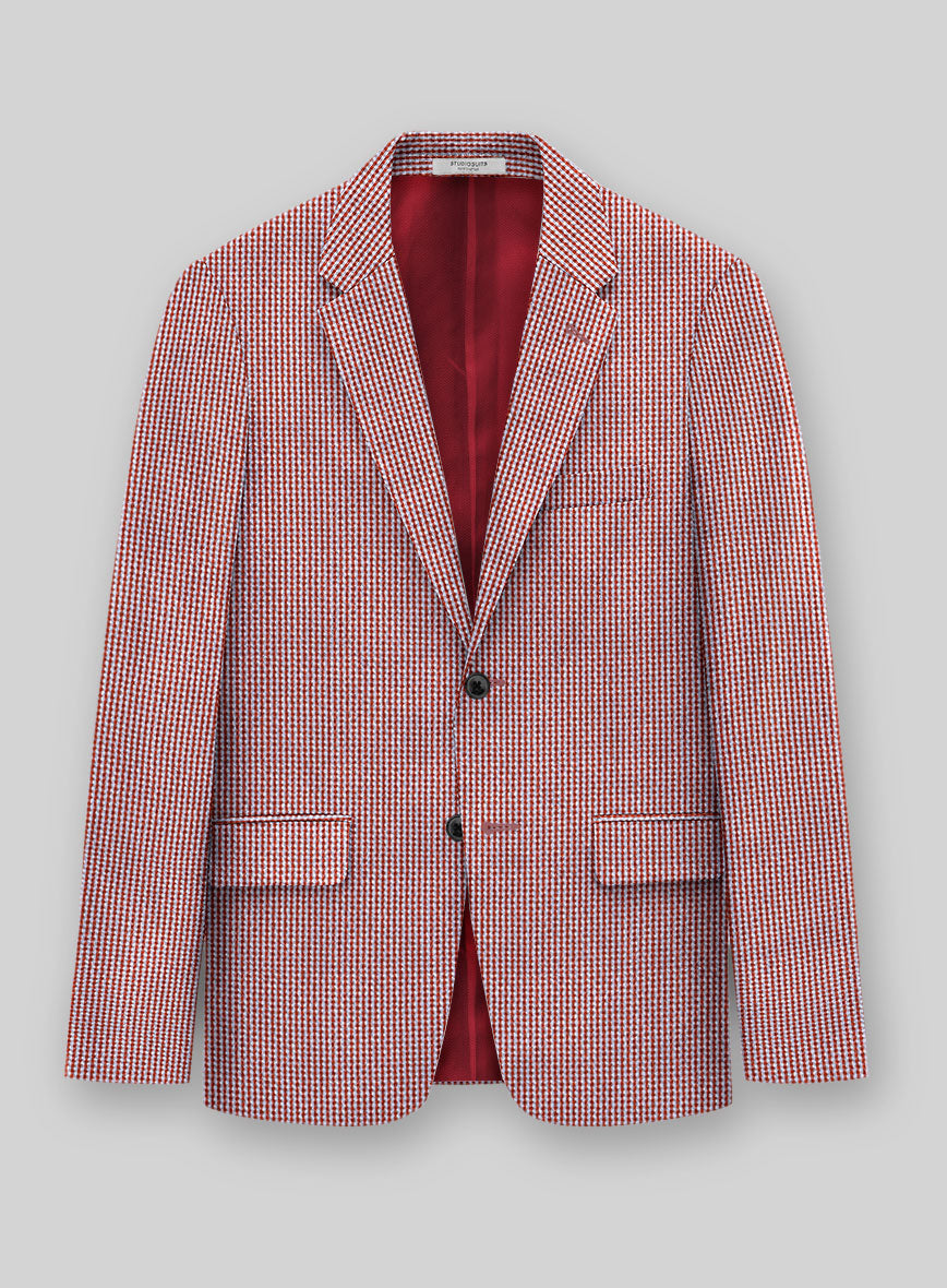 Solbiati Gingham Red Seersucker Jacket - StudioSuits