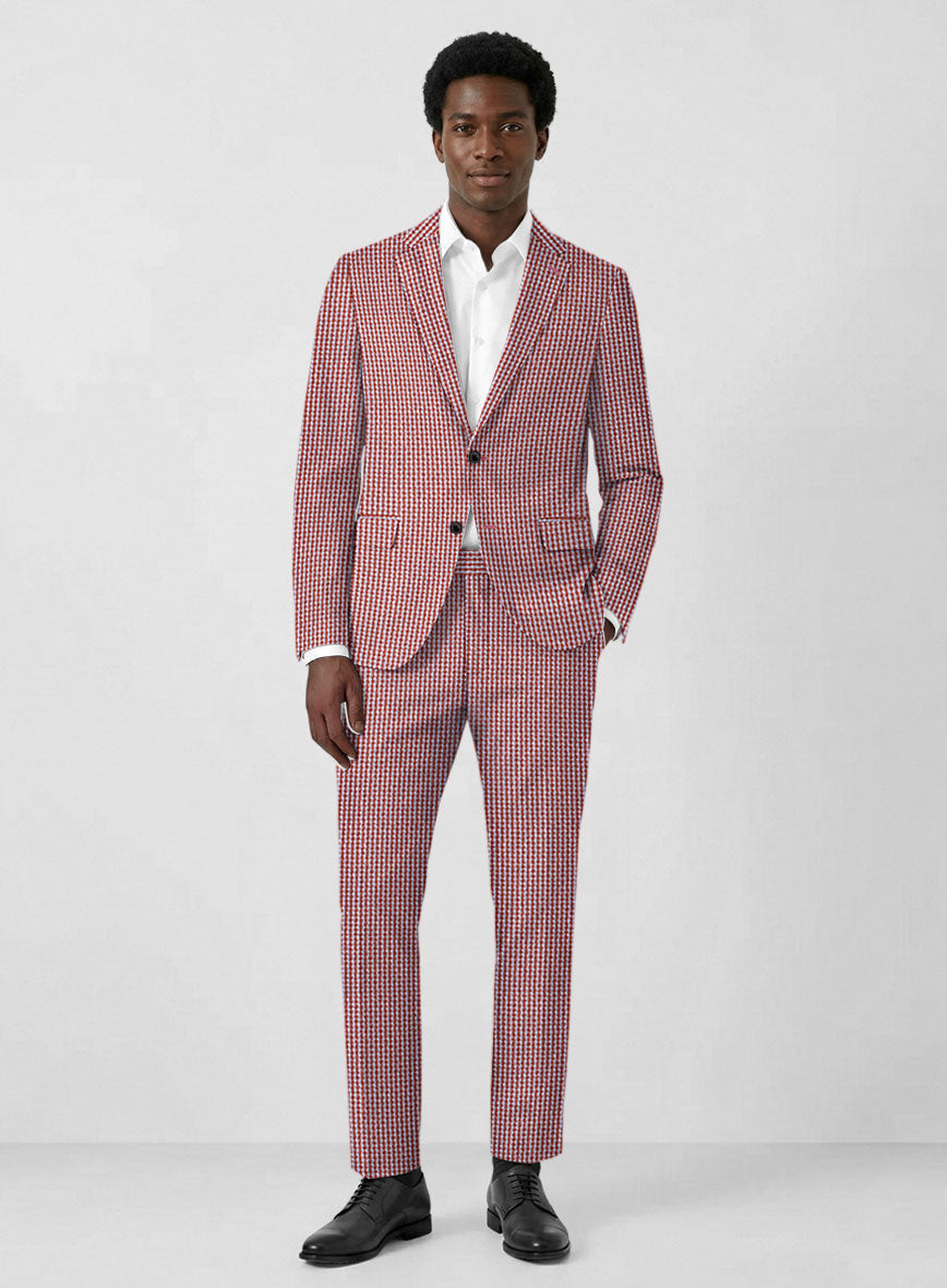 Solbiati Gingham Red Seersucker Suit - StudioSuits