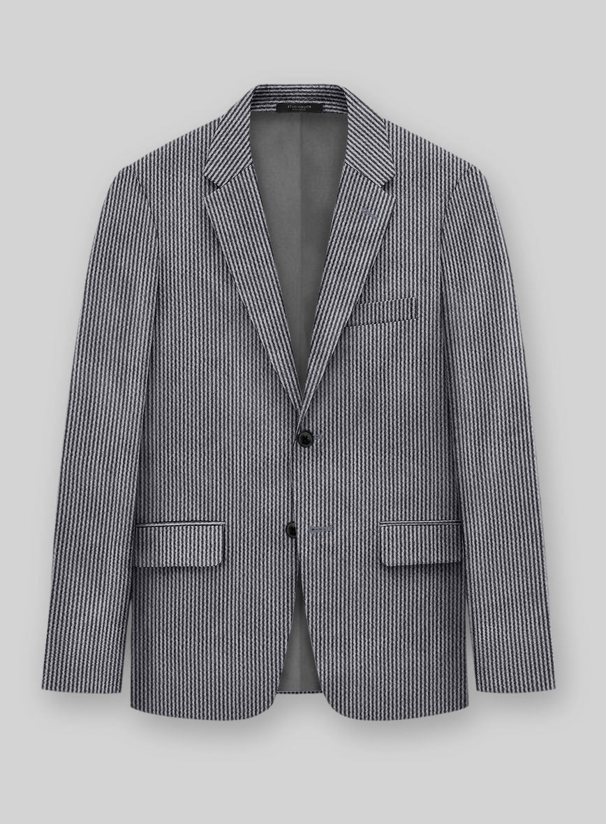 Solbiati Gray Blue Seersucker Suit - StudioSuits