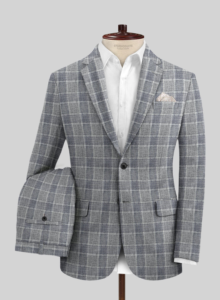 Solbiati Gray Checks Linen Suit – StudioSuits