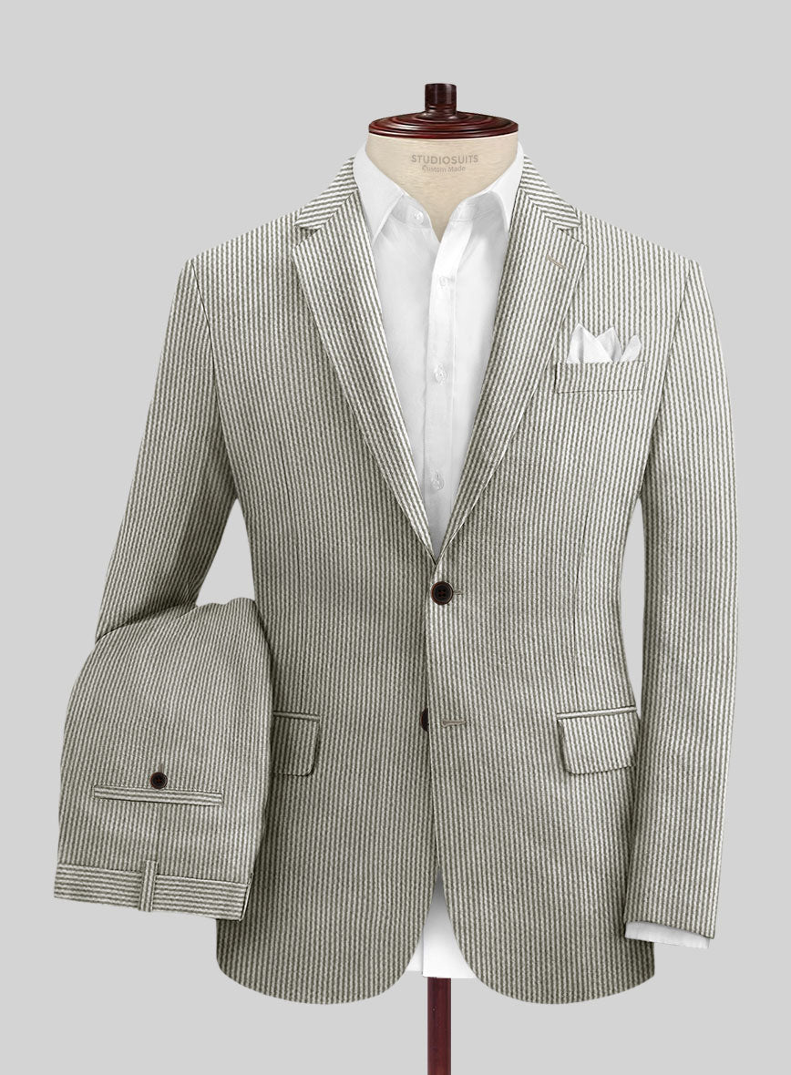 Solbiati Gray Seersucker Suit - StudioSuits