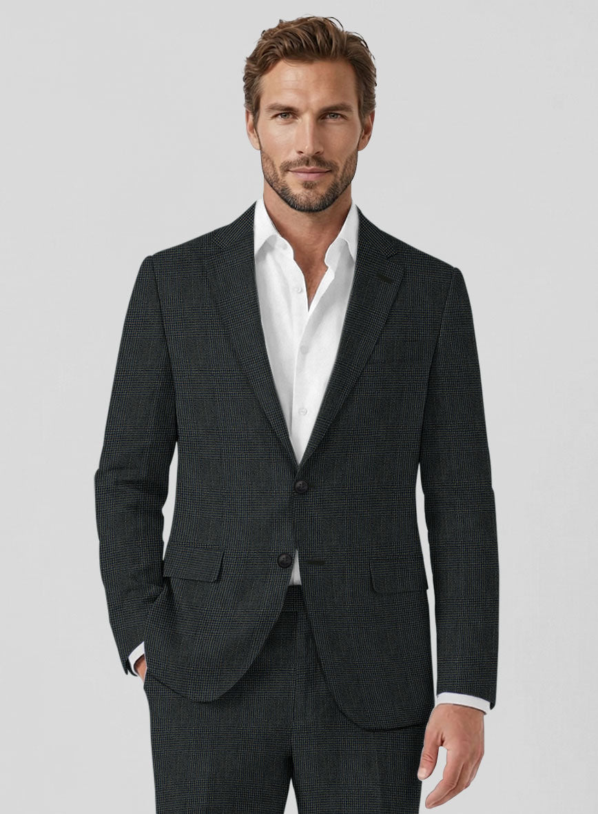 Solbiati Green Check Linen Jacket - StudioSuits