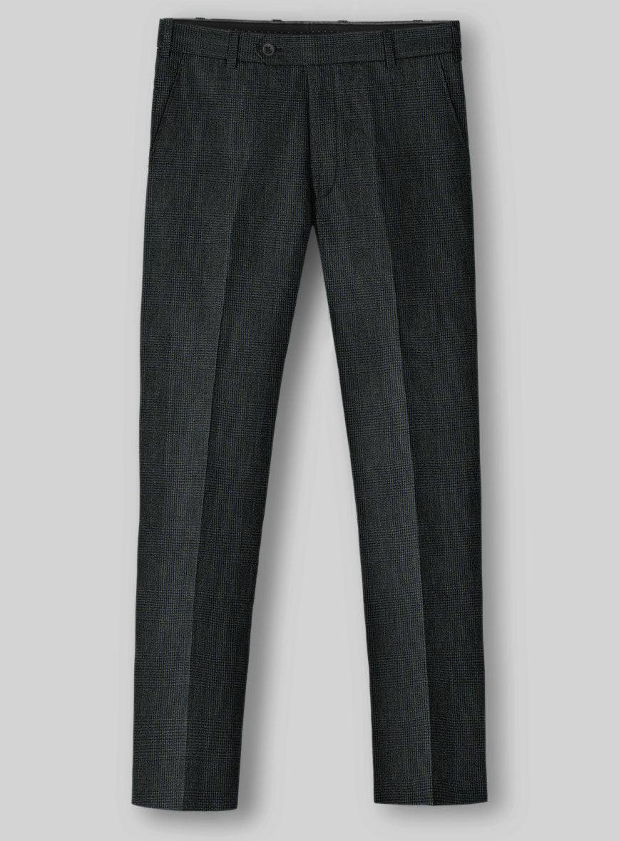 Solbiati Green Check Linen Pants - StudioSuits