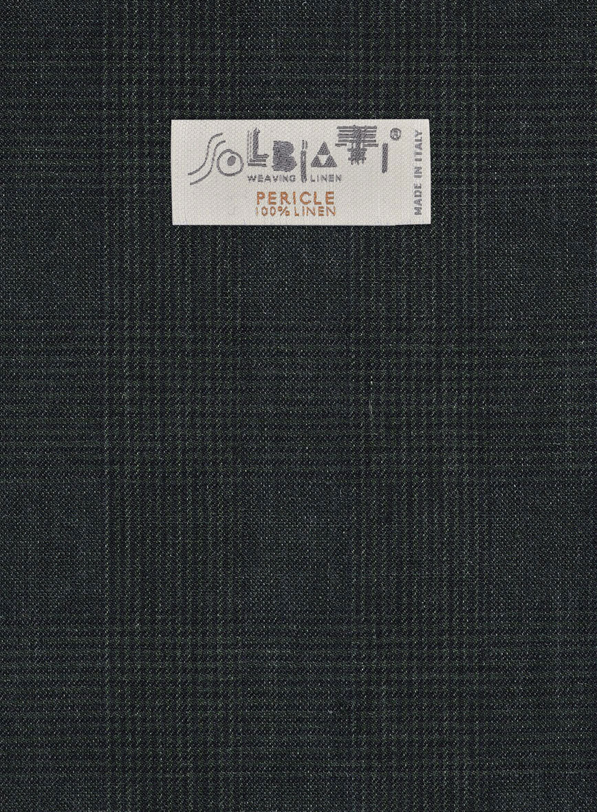 Solbiati Green Check Linen Jacket - StudioSuits