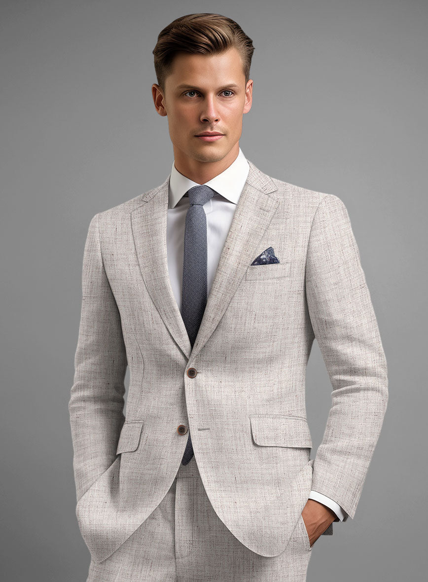 Solbiati Haze Beige Linen Jacket - StudioSuits