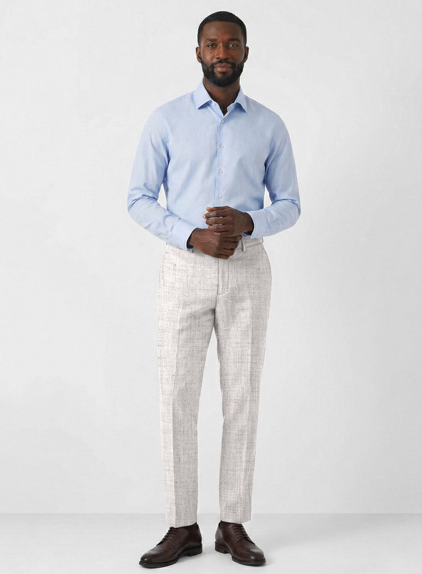 Solbiati Haze Beige Linen Pants - StudioSuits