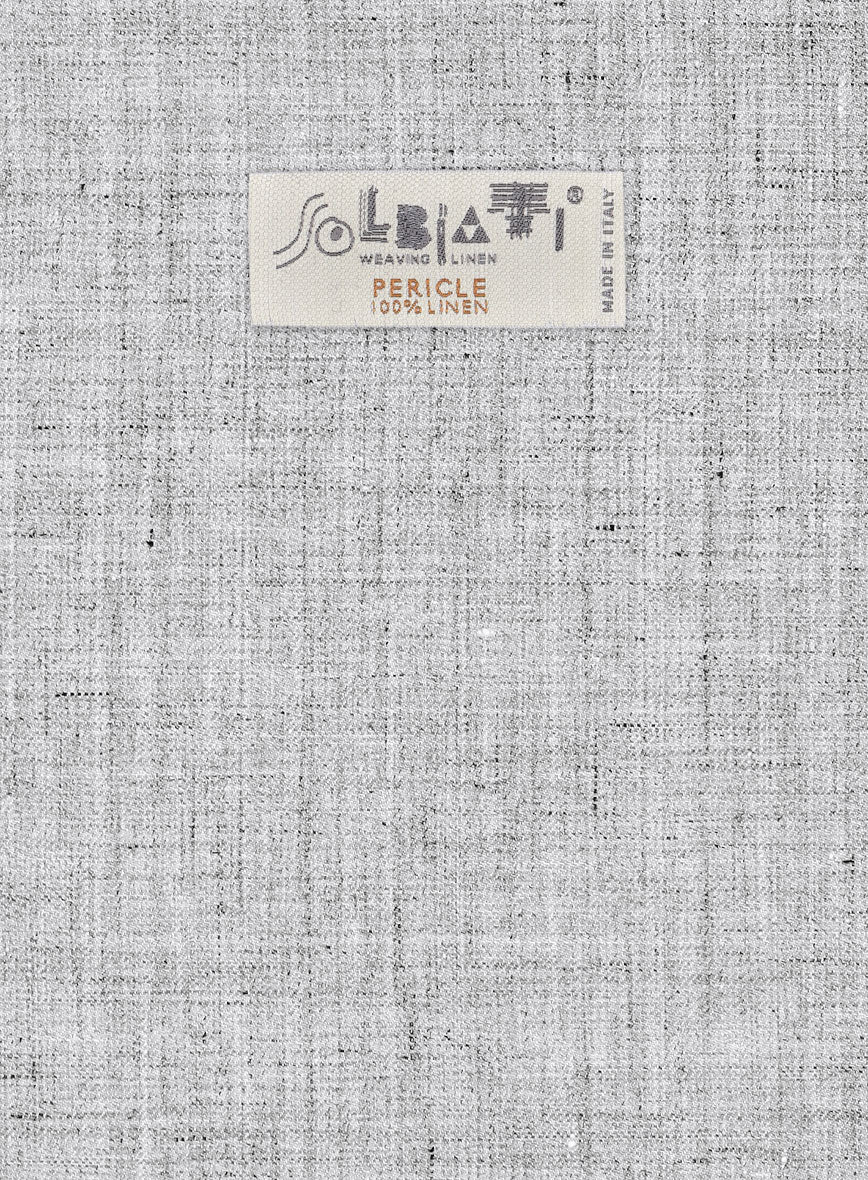 Solbiati Haze Gray Linen Pants - StudioSuits