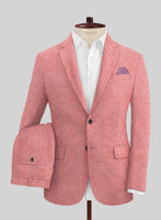 Solbiati Herringbone Coral Red Linen Suit - StudioSuits