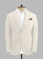 Solbiati Herringbone Fawn Linen Jacket - StudioSuits