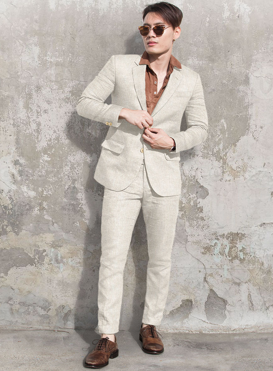 Solbiati Herringbone Fawn Linen Suit - StudioSuits