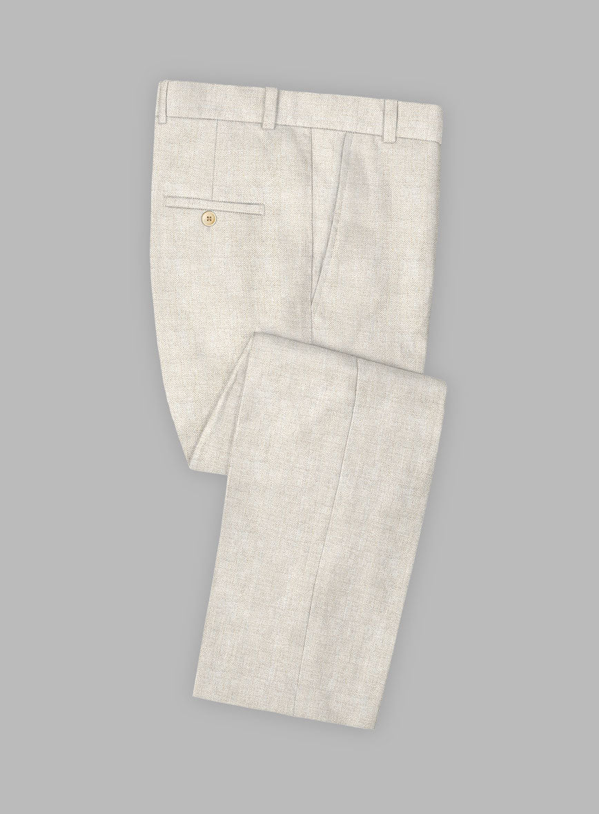 Solbiati Herringbone Fawn Linen Suit - StudioSuits
