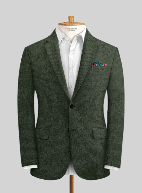 Solbiati Bottle Green Seersucker Jacket - StudioSuits