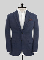 Solbiati Indigo Blue Check Linen Jacket - StudioSuits
