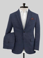 Solbiati Indigo Blue Check Linen Suit - StudioSuits