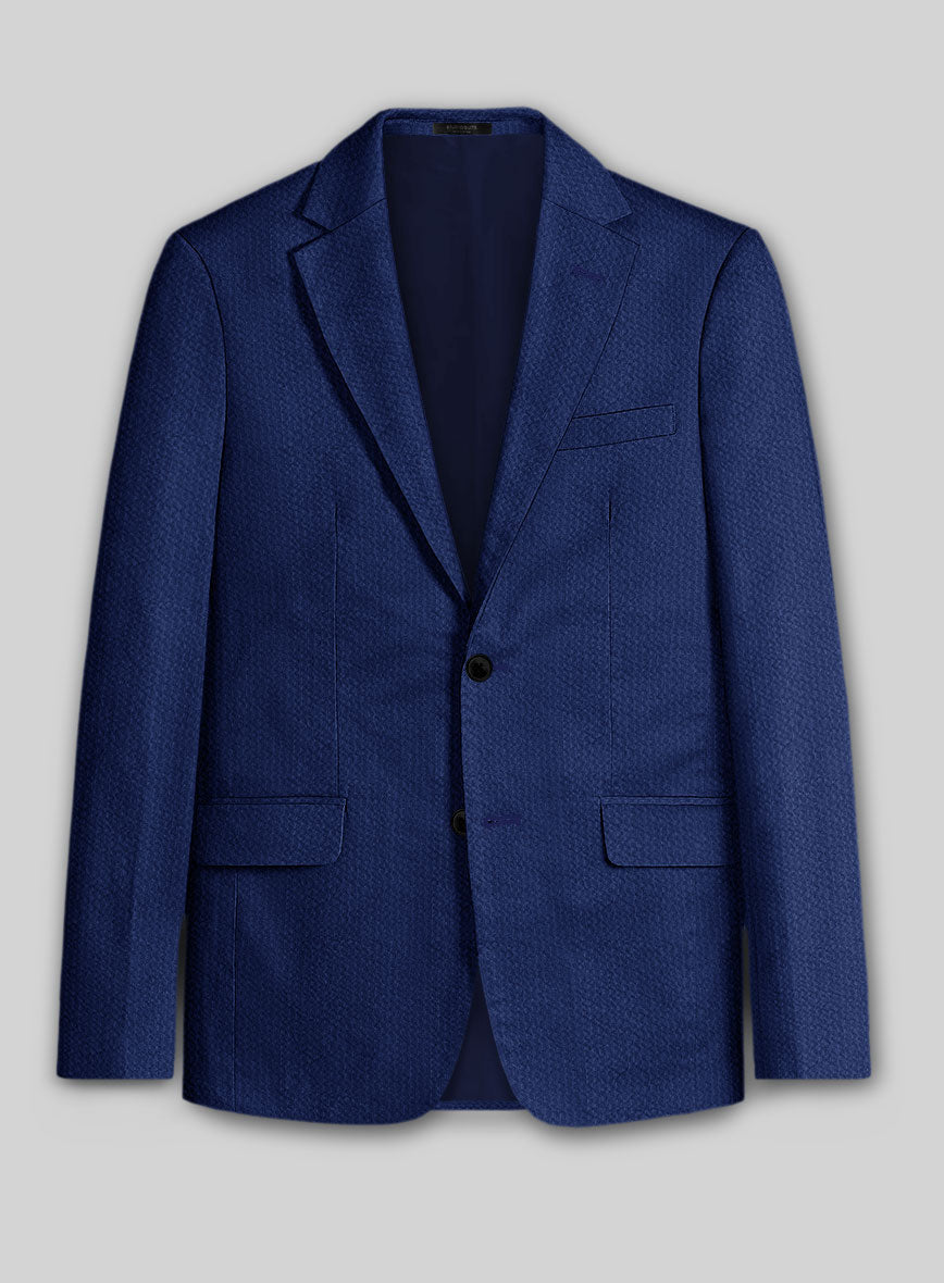 Solbiati Indigo Blue Seersucker Jacket - StudioSuits