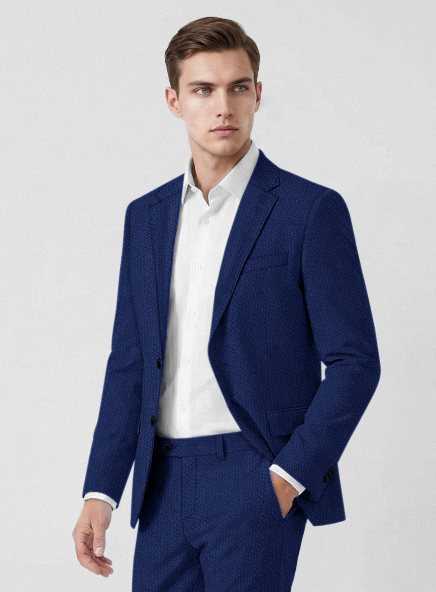 Solbiati Indigo Blue Seersucker Jacket - StudioSuits