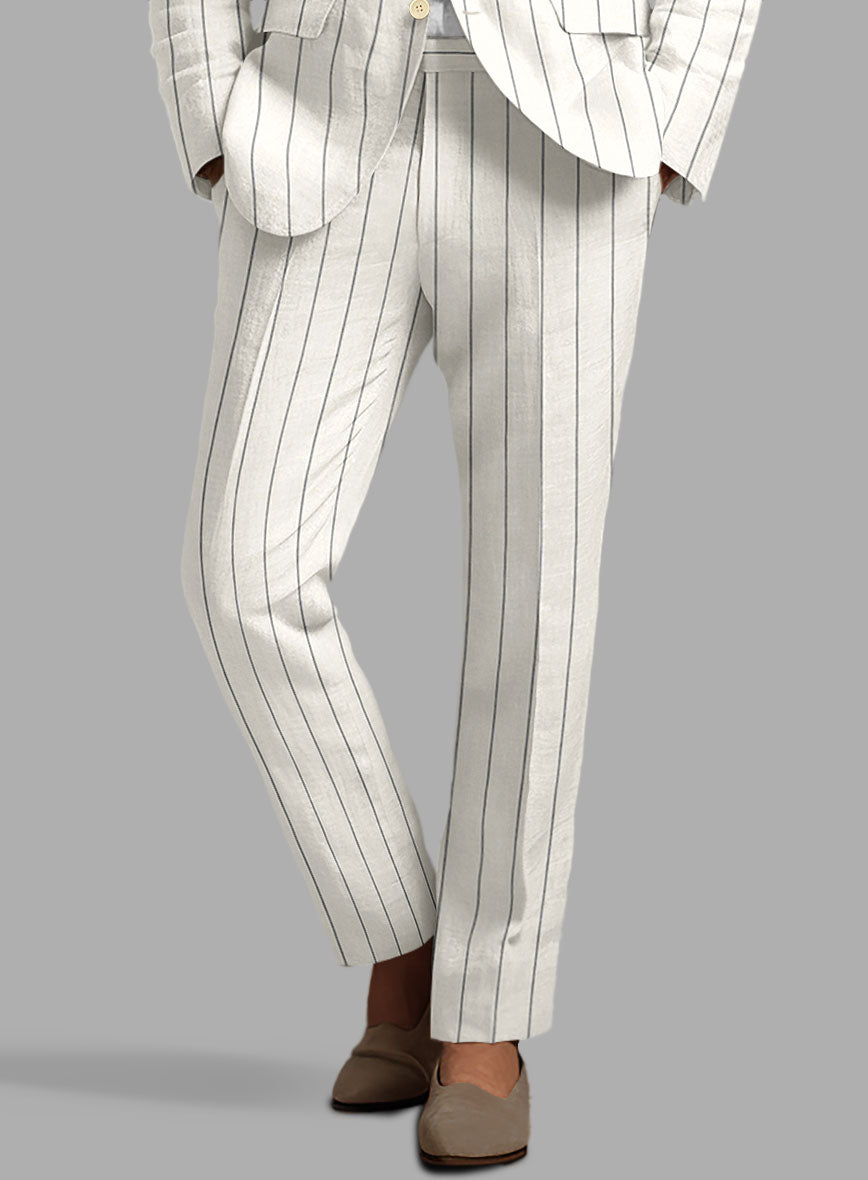 Solbiati Ivory Wide Stripe Linen Suit - StudioSuits