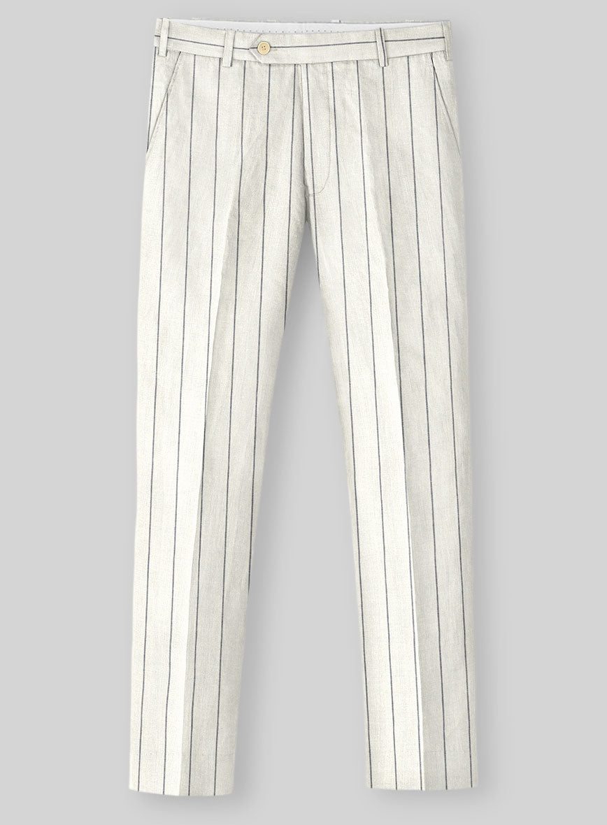 Solbiati Ivory Wide Stripe Linen Suit - StudioSuits