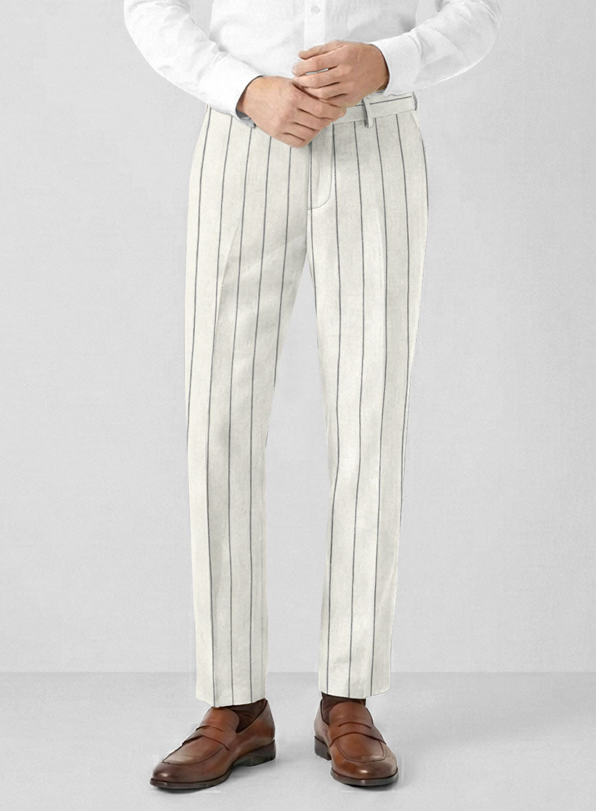 Solbiati Ivory Wide Stripe Linen Suit - StudioSuits