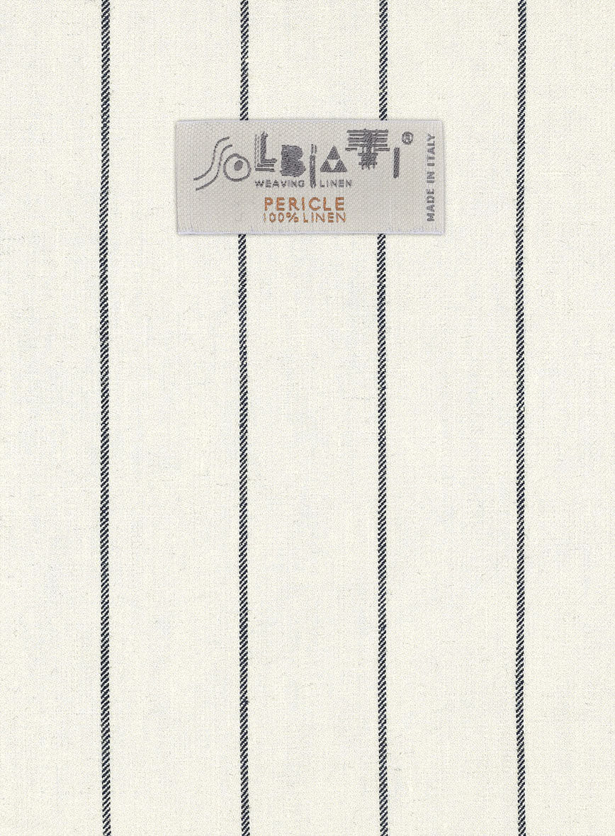 Solbiati Ivory Wide Stripe Linen Suit - StudioSuits