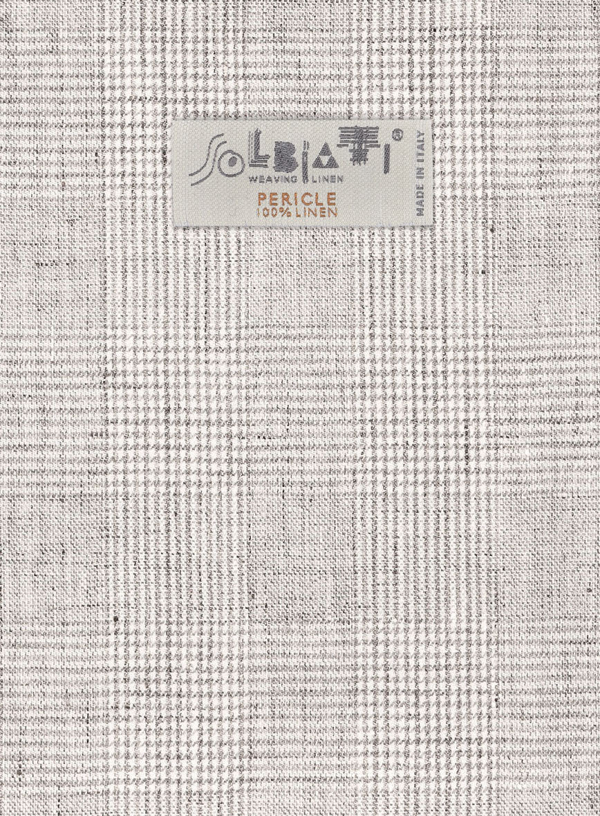 Solbiati Light Beige Check Linen Jacket - StudioSuits