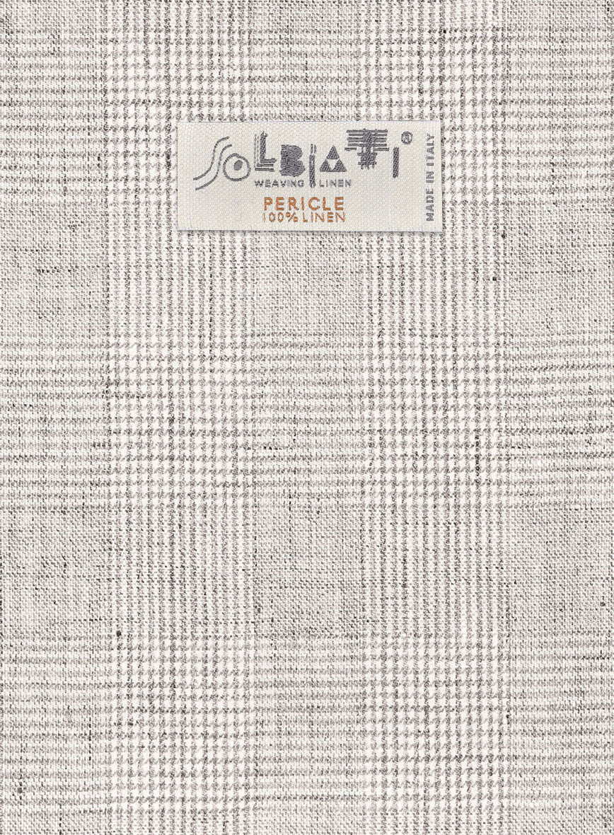 Solbiati Light Beige Check Linen Jacket - StudioSuits