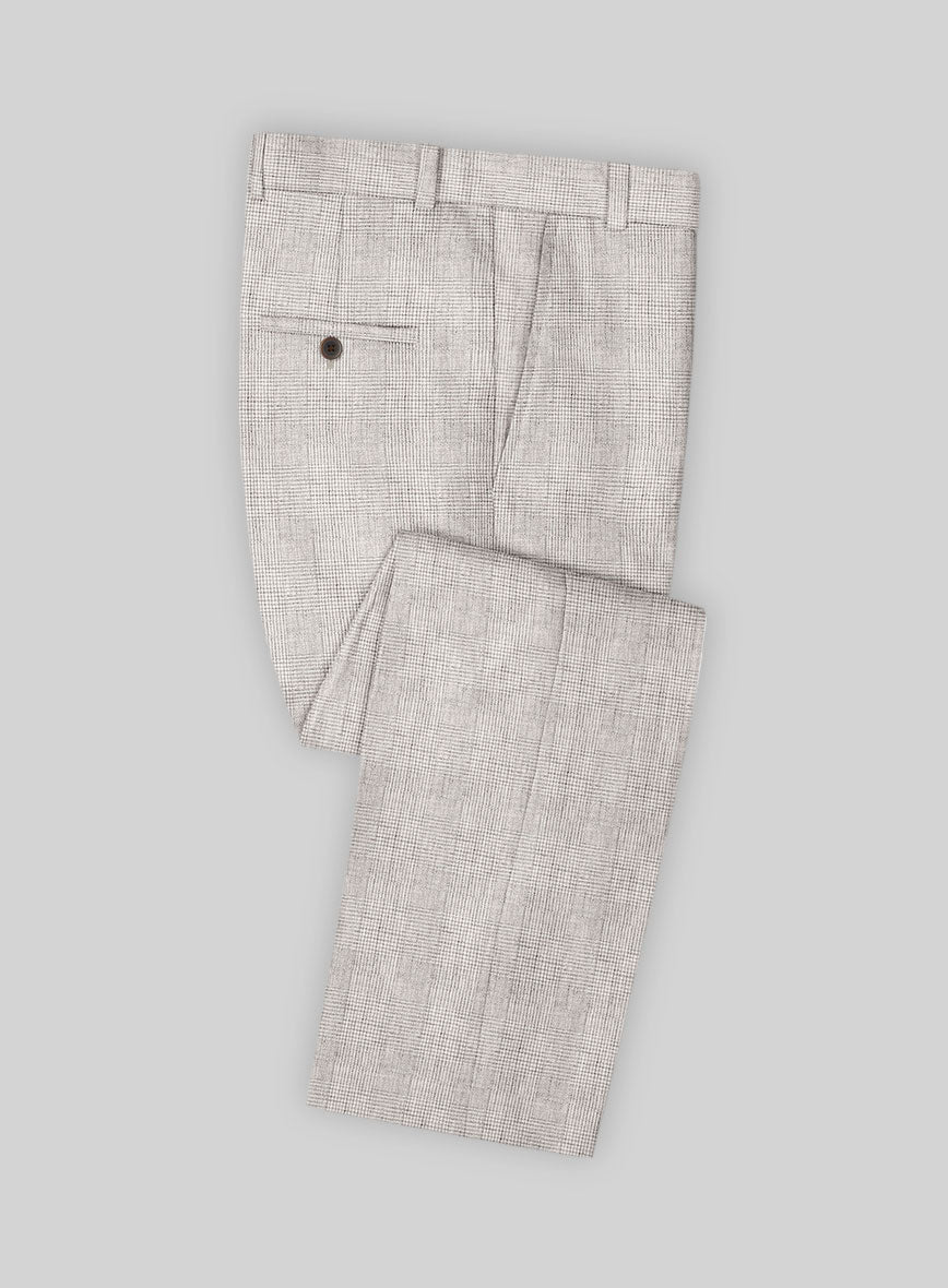 Solbiati Light Beige Check Linen Suit - StudioSuits